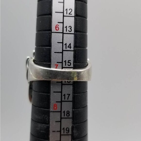 Sterling silver dove emerald stone Gothic mask masquerade ring one of a kind - Picture 4 of 4